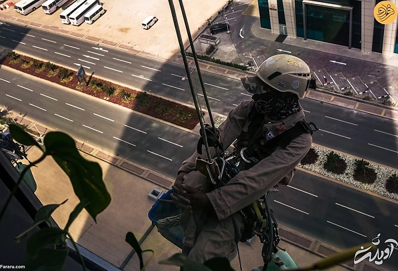 (تصاویر) «مردان عنکبوتی» شیشه پاککن آسمان خراشهای قطر